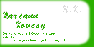 mariann kovesy business card